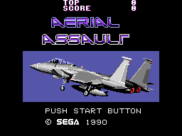 Aerial Assault title screen for Sega Master System